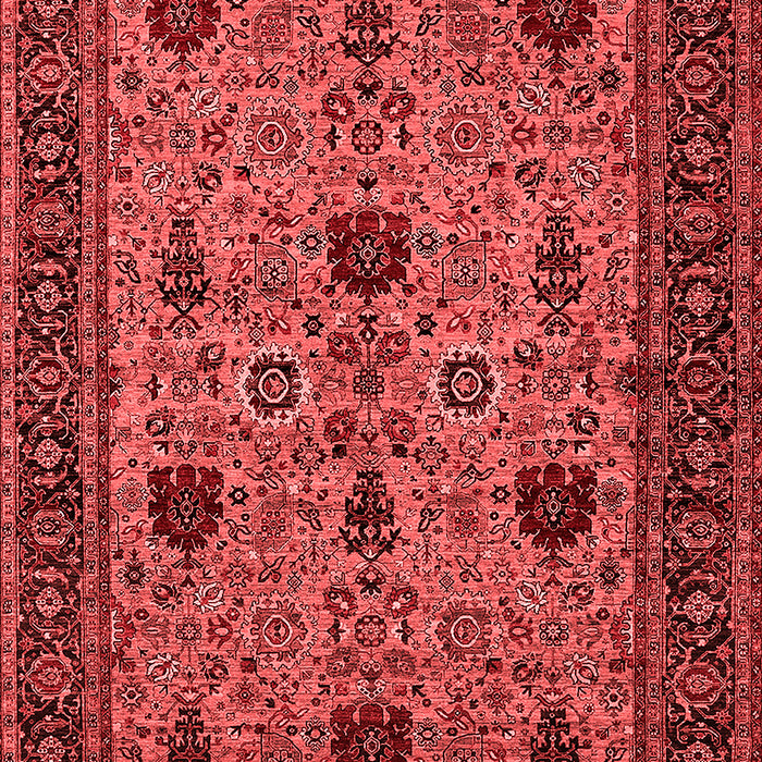 Machine Washable Oriental Red Traditional Rug, wshurb2361red