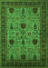 Machine Washable Oriental Green Traditional Area Rugs, wshurb2361grn