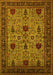 Machine Washable Oriental Yellow Traditional Rug, wshurb2361yw
