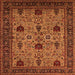 Square Oriental Orange Traditional Rug, urb2361org