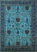 Machine Washable Oriental Light Blue Traditional Rug, wshurb2361lblu