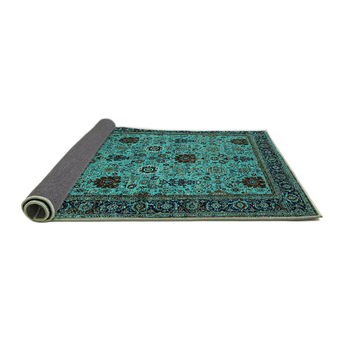 Sideview of Oriental Turquoise Traditional Rug, urb2361turq