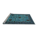 Sideview of Machine Washable Oriental Light Blue Traditional Rug, wshurb2361lblu