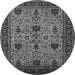 Round Oriental Gray Traditional Rug, urb2361gry