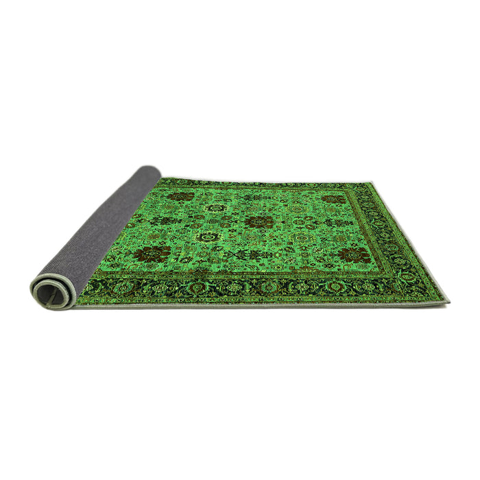 Sideview of Oriental Green Traditional Rug, urb2361grn