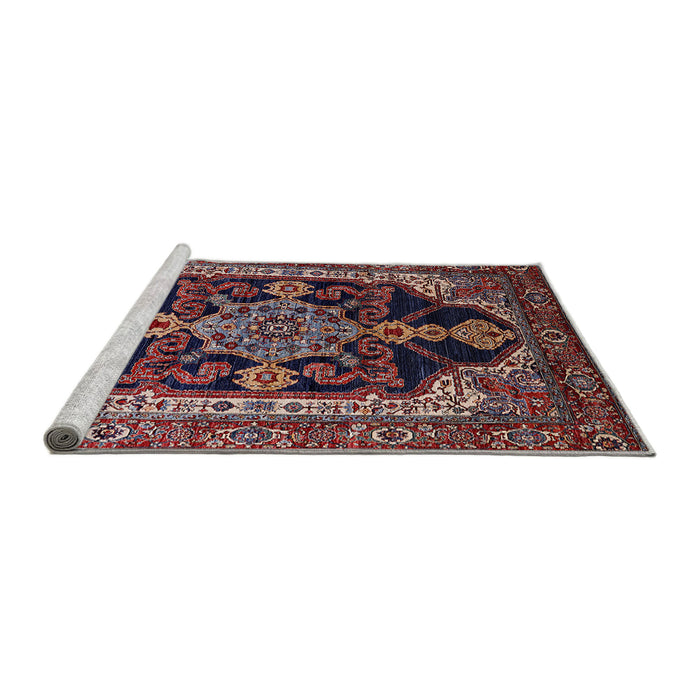 Sideview of Machine Washable Industrial Modern Deep Red Rug, wshurb2362