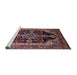 Sideview of Machine Washable Industrial Modern Deep Red Rug, wshurb2362