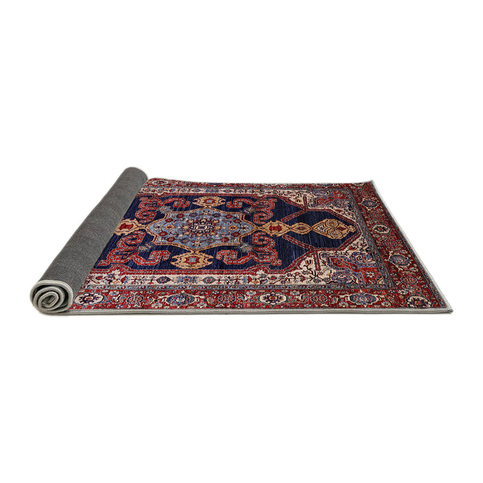 Sideview of Mid-Century Modern Deep Red Oriental Rug, urb2362