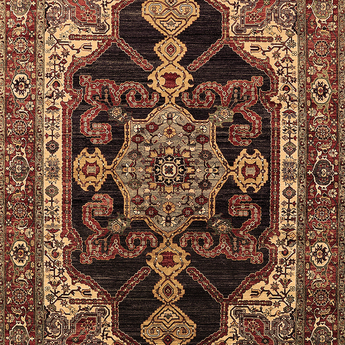 Machine Washable Oriental Brown Industrial Rug, wshurb2362brn