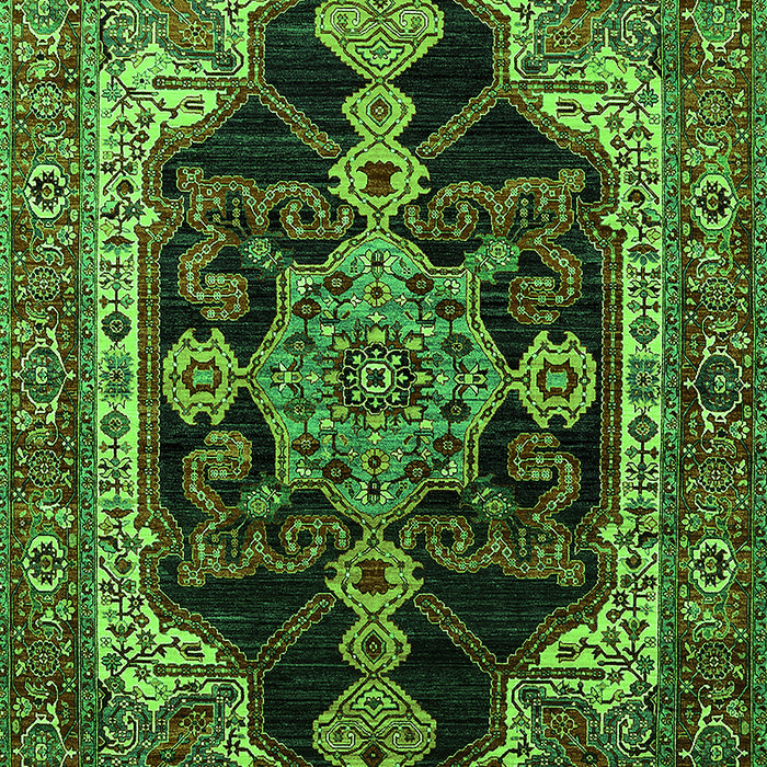 Machine Washable Oriental Green Industrial Area Rugs, wshurb2362grn