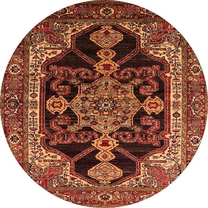 Round Oriental Orange Industrial Rug, urb2362org