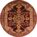 Round Oriental Orange Industrial Rug, urb2362org