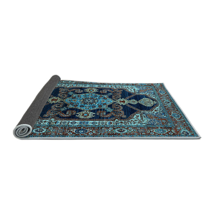 Sideview of Oriental Light Blue Industrial Rug, urb2362lblu