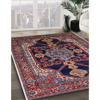 Mid-Century Modern Deep Red Oriental Rug, urb2362