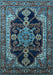 Machine Washable Oriental Light Blue Industrial Rug, wshurb2362lblu