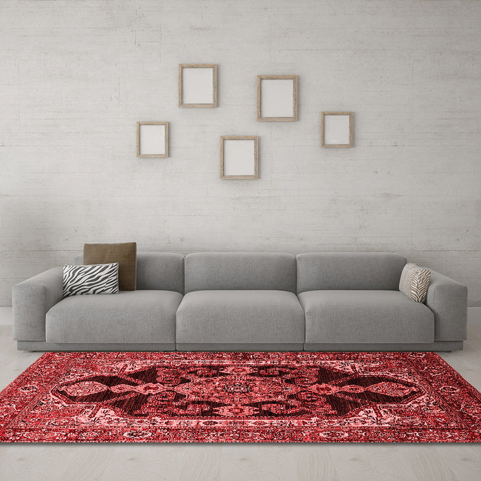 Industrial Red Washable Rugs