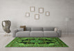 Machine Washable Oriental Green Industrial Area Rugs in a Living Room,, wshurb2362grn