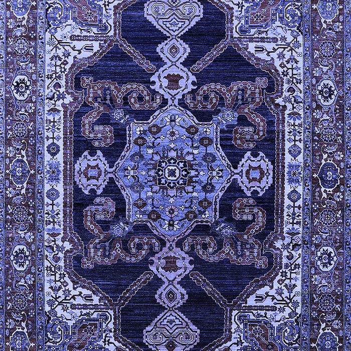 Machine Washable Oriental Blue Industrial Rug, wshurb2362blu