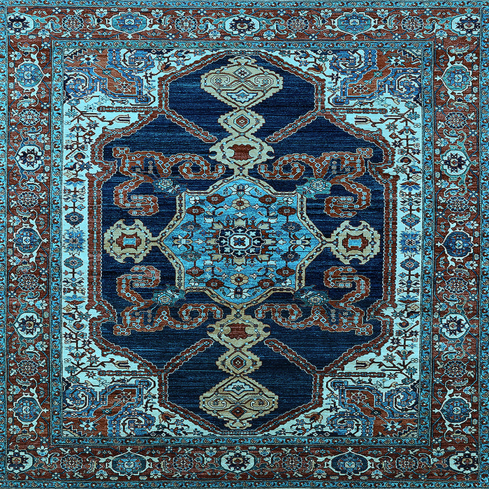 Square Oriental Light Blue Industrial Rug, urb2362lblu
