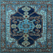 Square Oriental Light Blue Industrial Rug, urb2362lblu