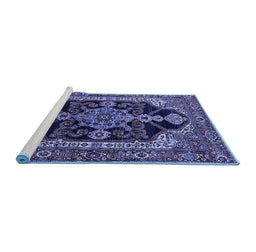 Sideview of Machine Washable Oriental Blue Industrial Rug, wshurb2362blu