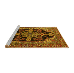 Sideview of Machine Washable Oriental Yellow Industrial Rug, wshurb2362yw