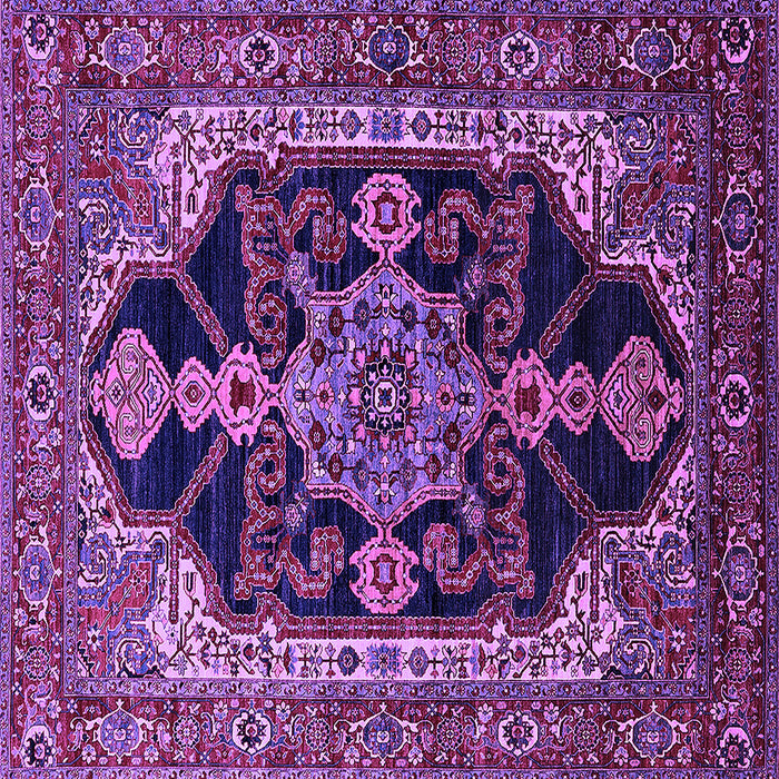 Square Machine Washable Oriental Purple Industrial Area Rugs, wshurb2362pur