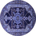 Round Oriental Blue Industrial Rug, urb2362blu