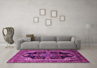 Machine Washable Oriental Pink Industrial Rug, wshurb2362pnk