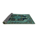 Sideview of Oriental Turquoise Industrial Rug, urb2362turq