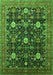 Machine Washable Oriental Green Industrial Area Rugs, wshurb2363grn