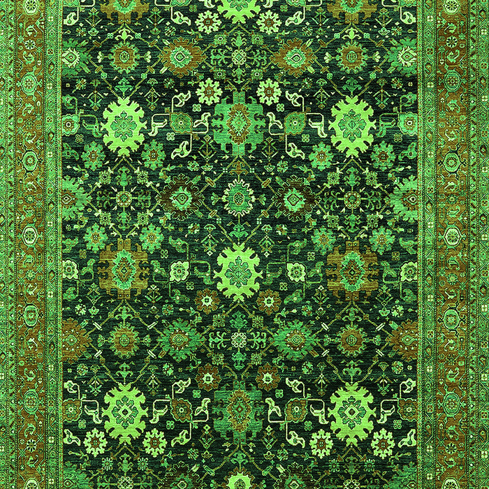 Machine Washable Oriental Green Industrial Area Rugs, wshurb2363grn