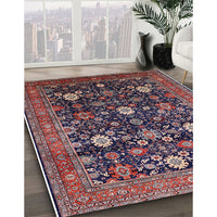 Mid-Century Modern Plum Purple Oriental Rug, urb2363