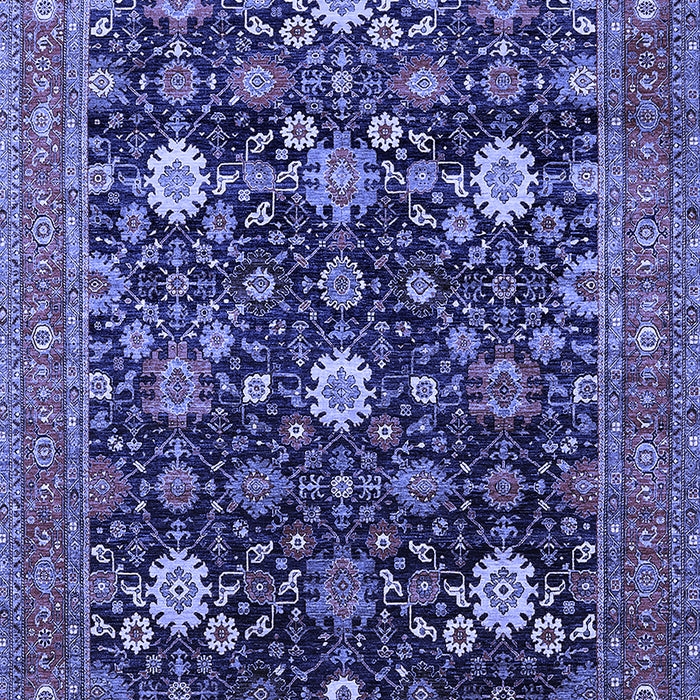 Machine Washable Oriental Blue Industrial Rug, wshurb2363blu