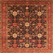 Square Oriental Orange Industrial Rug, urb2363org