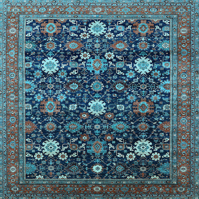 Square Oriental Light Blue Industrial Rug, urb2363lblu