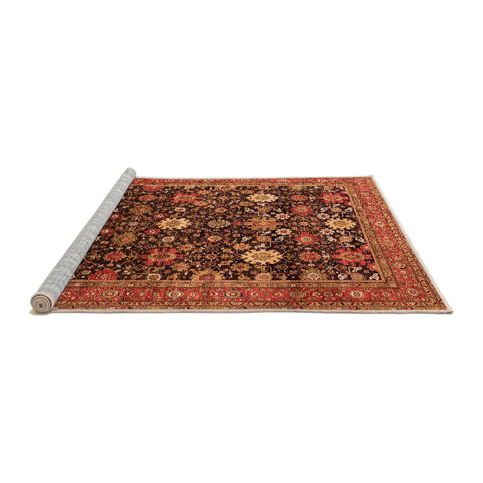 Sideview of Machine Washable Oriental Orange Industrial Area Rugs, wshurb2363org