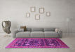 Machine Washable Oriental Pink Industrial Rug in a Living Room, wshurb2363pnk