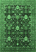 Machine Washable Oriental Emerald Green Industrial Area Rugs, wshurb2363emgrn