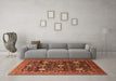 Machine Washable Oriental Orange Industrial Area Rugs in a Living Room, wshurb2363org