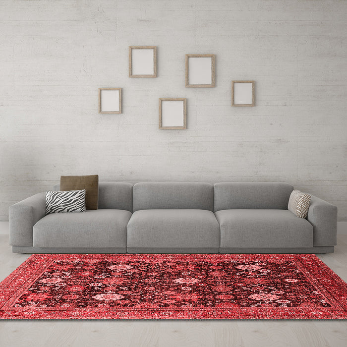Industrial Red Washable Rugs