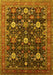 Machine Washable Oriental Yellow Industrial Rug, wshurb2363yw