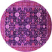 Round Oriental Pink Industrial Rug, urb2363pnk