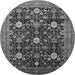 Round Oriental Gray Industrial Rug, urb2363gry