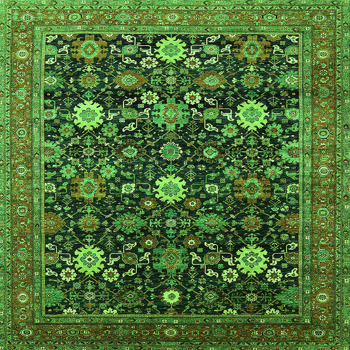 Square Oriental Green Industrial Rug, urb2363grn
