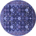 Round Oriental Blue Industrial Rug, urb2363blu