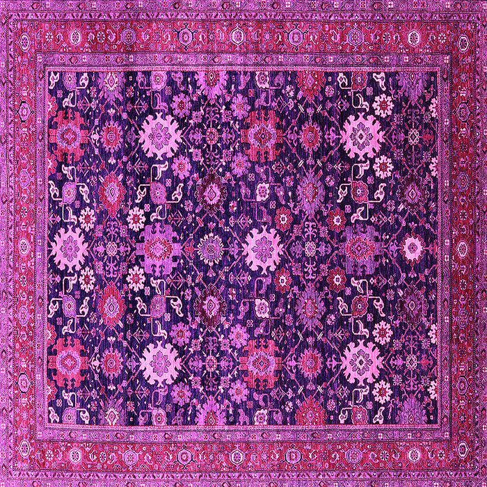 Square Machine Washable Oriental Pink Industrial Rug, wshurb2363pnk