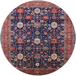 Round Machine Washable Industrial Modern Plum Purple Rug, wshurb2363