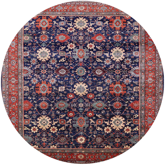 Round Machine Washable Industrial Modern Plum Purple Rug, wshurb2363