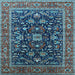 Square Oriental Light Blue Industrial Rug, urb2364lblu